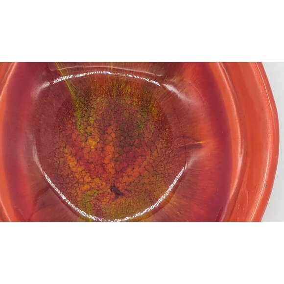 Vintage Ceramic Red 0range Glaze Dish California USA Pottery - Picture 5 of 16